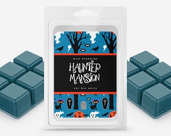 Haunted Mansion Wax Melts - Disney Inspired 100% Natural Hand Poured Soy Wax Melt Candle - Teal Beware of Hitchhiking Ghosts Magic Kingdom