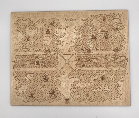 Engraved Map From The World Of One Piece Etsy