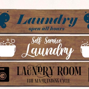 Large Wooden Laundry Room Sign. Hand Painted or Sign Vinyl Laundry Plaque Oak Stained. 50cm wide. UK Seller. Home Decor. Laundry Wall Sign.