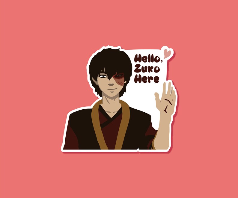 Hello Zuko Here Vinyl Sticker Avatar the Last Airbender Etsy Canada