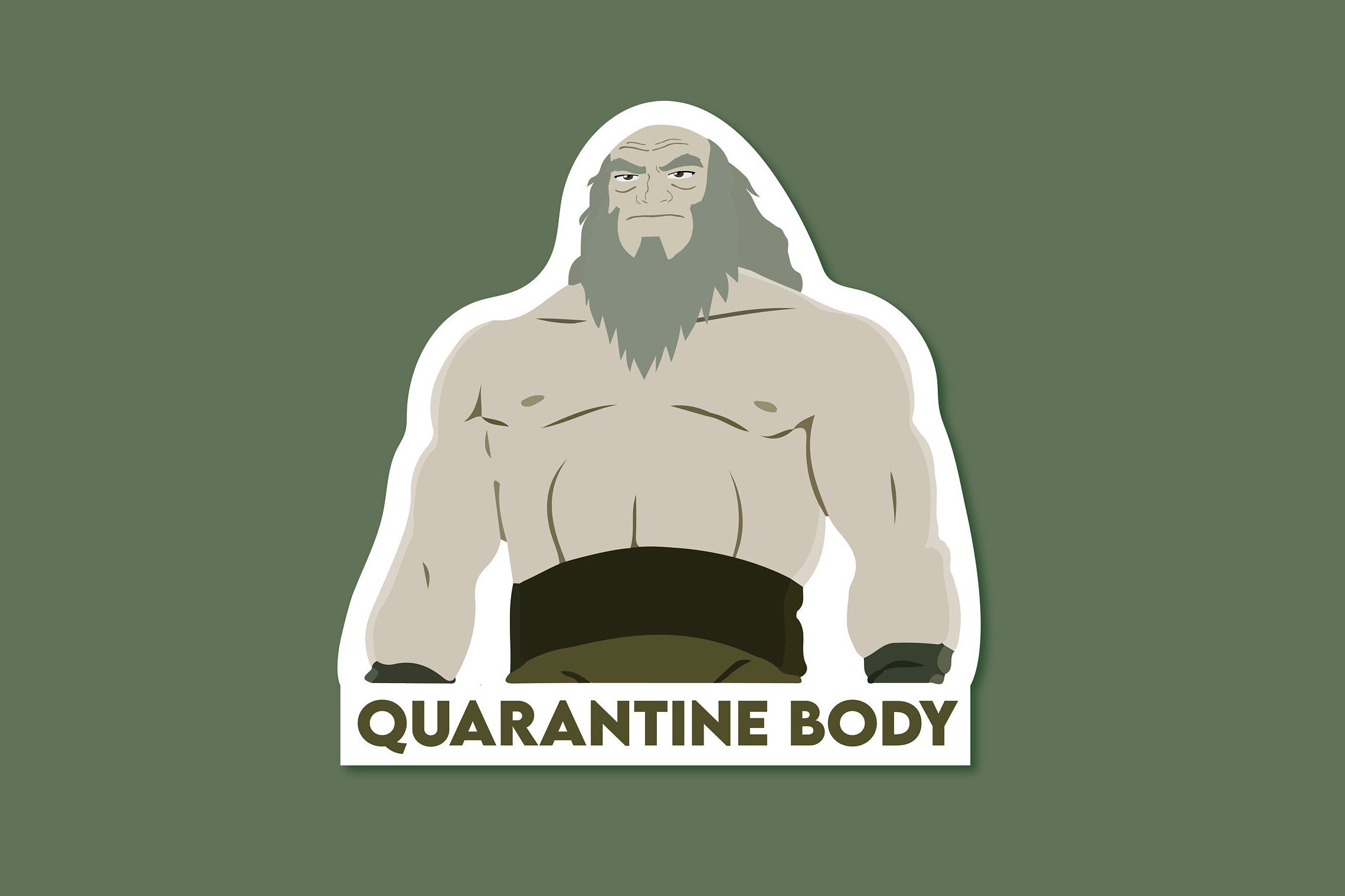 Quarantine Iroh Vinyl Sticker | Buff Iroh | Avatar the Last Airbender…