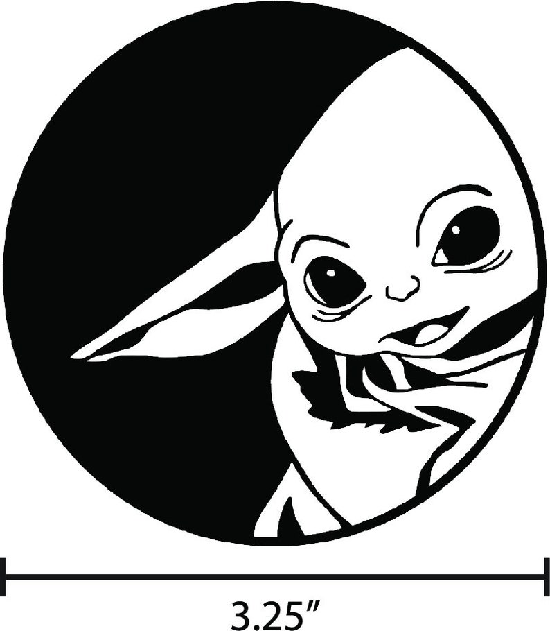 Baby Yoda Vinyl Sticker Decal - Etsy Denmark