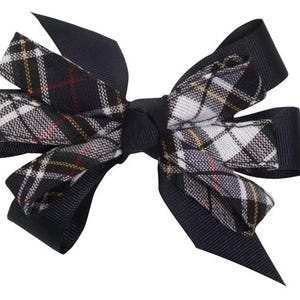 Small Pinwheel Bow, School Uniform, Plaid Bows, Back to School, Hair accessory