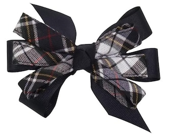 Small Pinwheel Bow, School Uniform, Plaid Bows, Back to School, Hair accessory