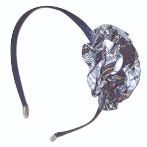 Headband with rosette, School Uniform, Plaid headband, Plaid Bows, Back to School, Hair accessory