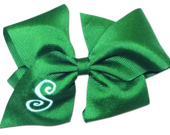 Monogrammed Bow, School Uniform, Plaid Bows, Back to School, Hair accessory
