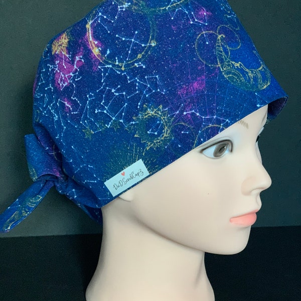 Galaxy Blues- Surgical Hat, Surgical scrub hat, scrub cap, scrub hat, medical cap, medical scrub hat, unisex scrub hat, chemo cap