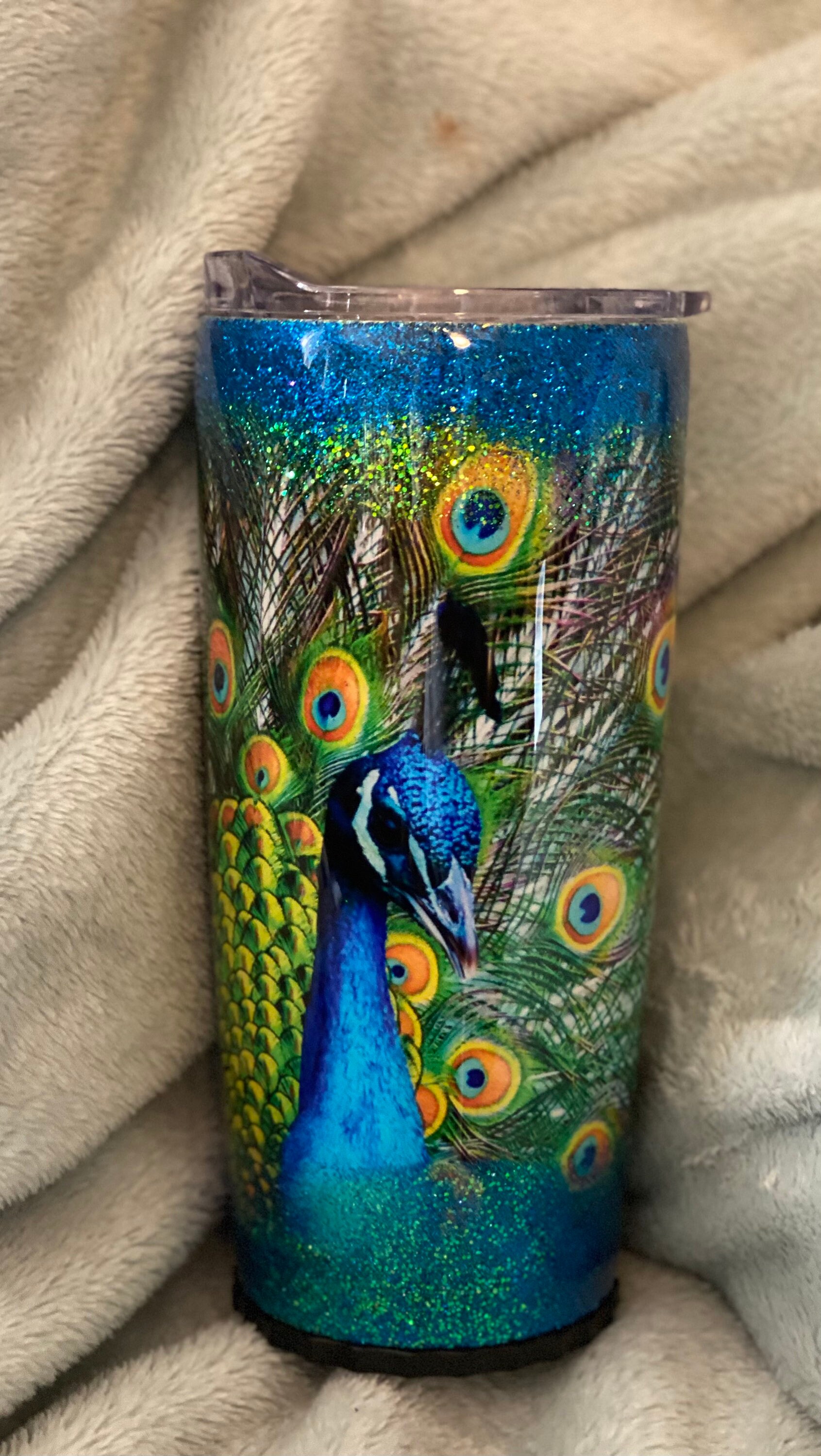 Peacock tumbler Etsy