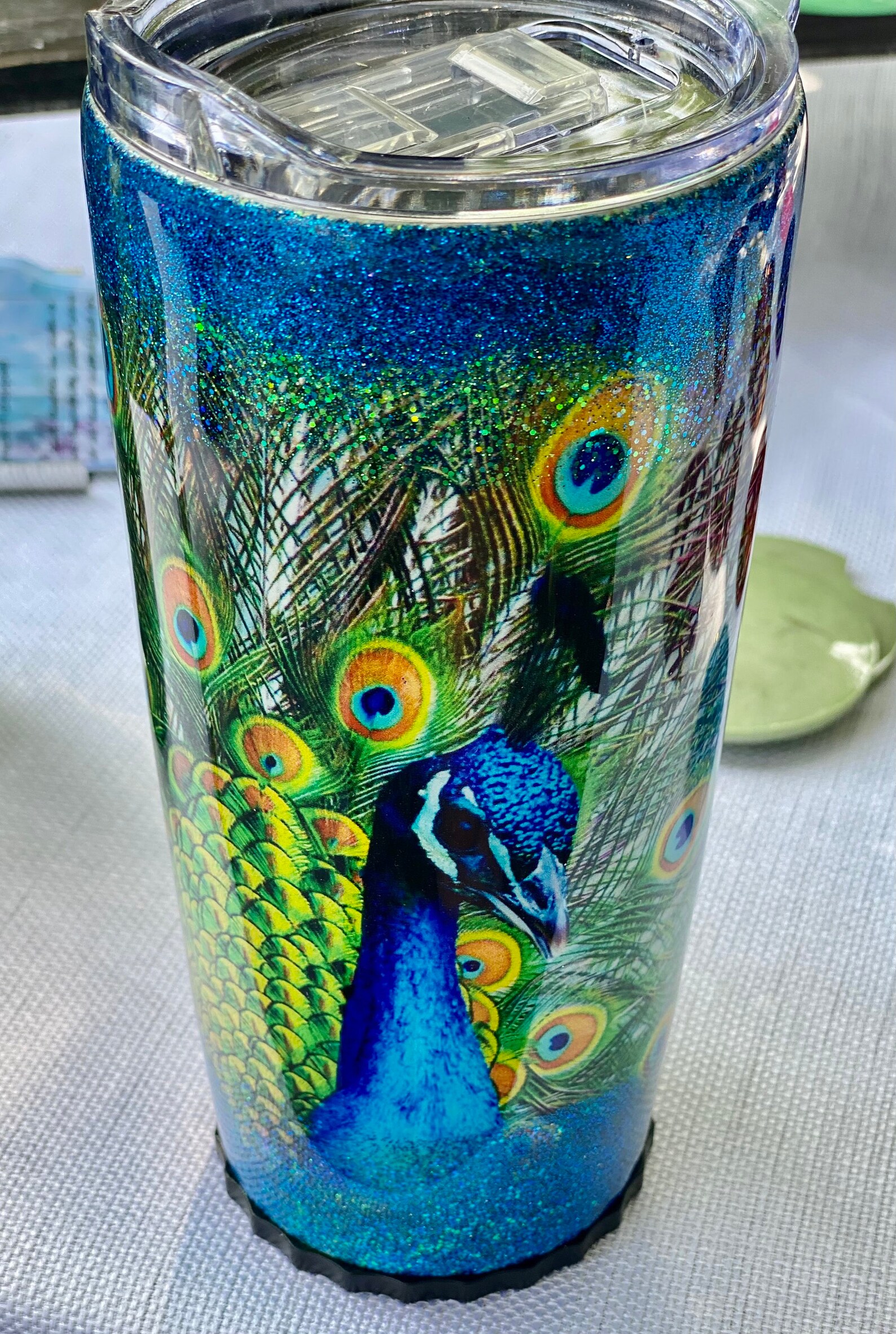 Peacock tumbler Etsy