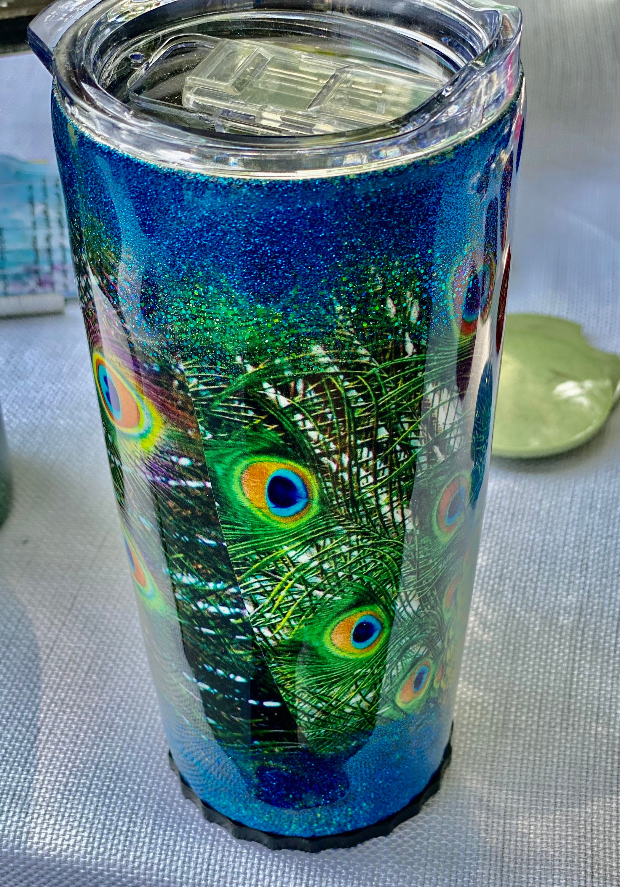 Peacock tumbler Etsy