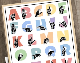ASL Printable Poster American Sign Language Preschool - Etsy