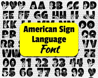 Archivo TTF de fuente ASL • Lengua de Señas Americana (Descarga digital)