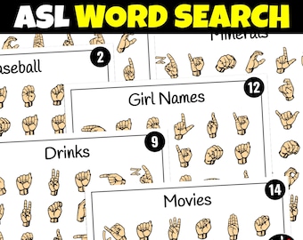 ASL Word Search • Printable American Sign Language Puzzle (Digital Download)