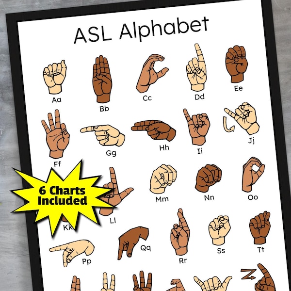 Basic Sign Language Chart - Etsy