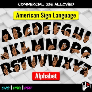 ASL SVG Sign Language Alphabet SVG • American Sign Language svg • asl Alphabet • Sign Language Clipart • asl svg png • cut files printable