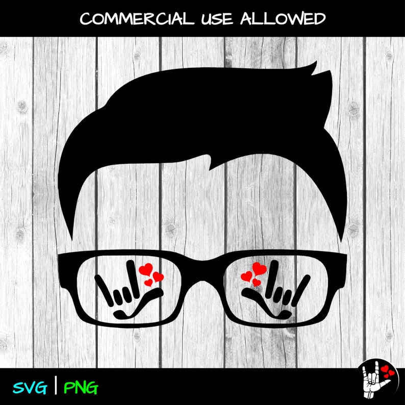 Download ASL SVG ILY I Love You Head Glasses Sign Language svg cut ...