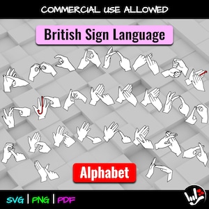 BSL Alphabet • Sign Language Alphabet SVG • British Sign Language svg • bsl letters • Sign Language Clipart • BSL svg • cut files printable