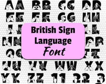 BSL Auslan Font TTF File • Sign Language Alphabet (Digital Download)