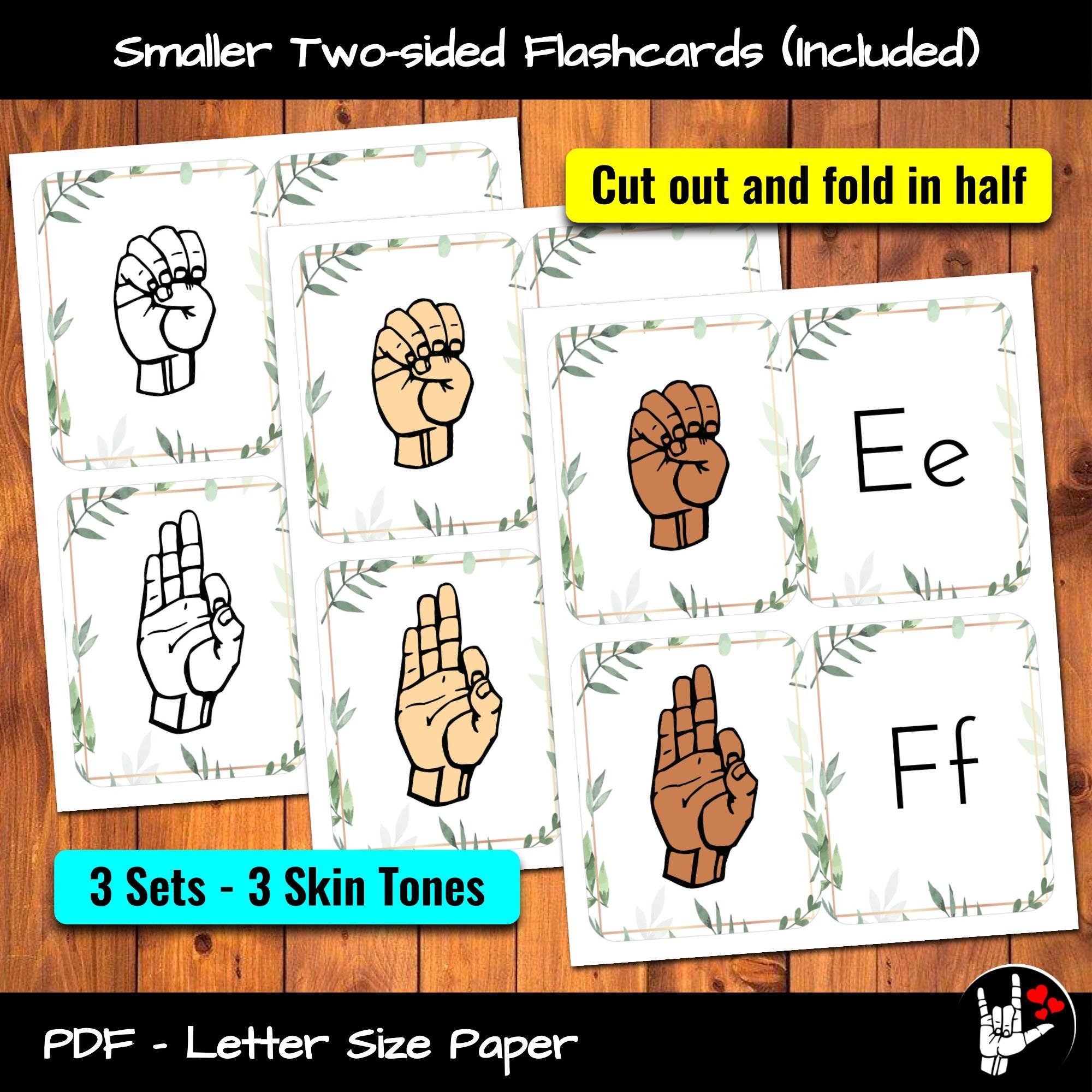 ASL Flashcards Sign Language Bundle ASL ABCs Abc | Etsy