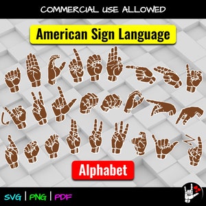 ASL SVG Sign Language Alphabet SVG • American Sign Language svg • asl Alphabet • Sign Language Clipart • asl svg png • cut files printable