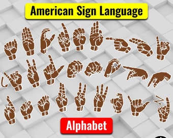ASL SVG Sign Language Alphabet SVG • American Sign Language svg • asl Alphabet • Sign Language Clipart • asl svg png • cut files printable