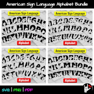 ASL SVG Bundle Sign Language Alphabet • ASL Alphabet • American Sign Language svg • Asl letters • cut files • skin tones • asl svg bundle