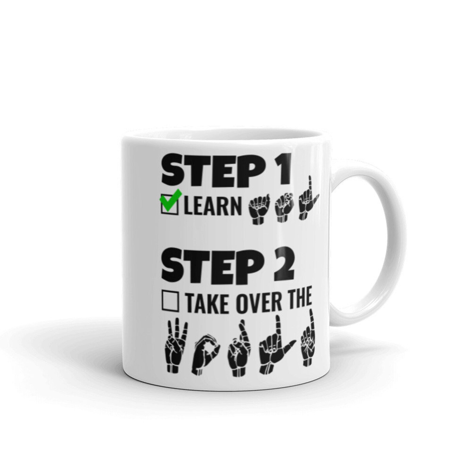 ASL Take The World Sign Language Coffee Cup ASL Mug ASL Etsy