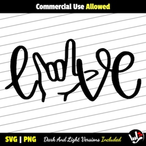 ASL SVG ily I Love You Design • Black And White Version svg png • American Sign Language svg • sign language clipart • cut files • printable