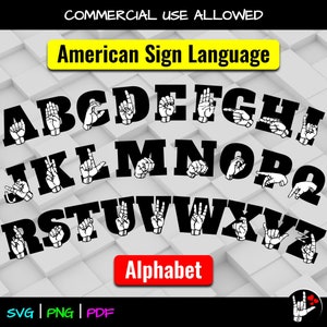 ASL SVG Sign Language Alphabet SVG • American Sign Language svg • asl Alphabet • Sign Language Clipart • asl svg png • cut files printable
