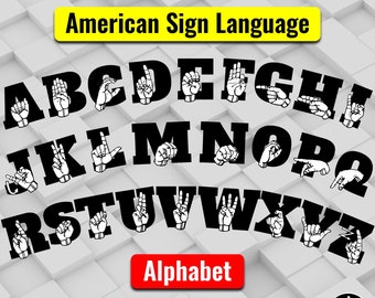 ASL SVG Sign Language Alphabet SVG • American Sign Language svg • asl Alphabet • Sign Language Clipart • asl svg png • cut files printable
