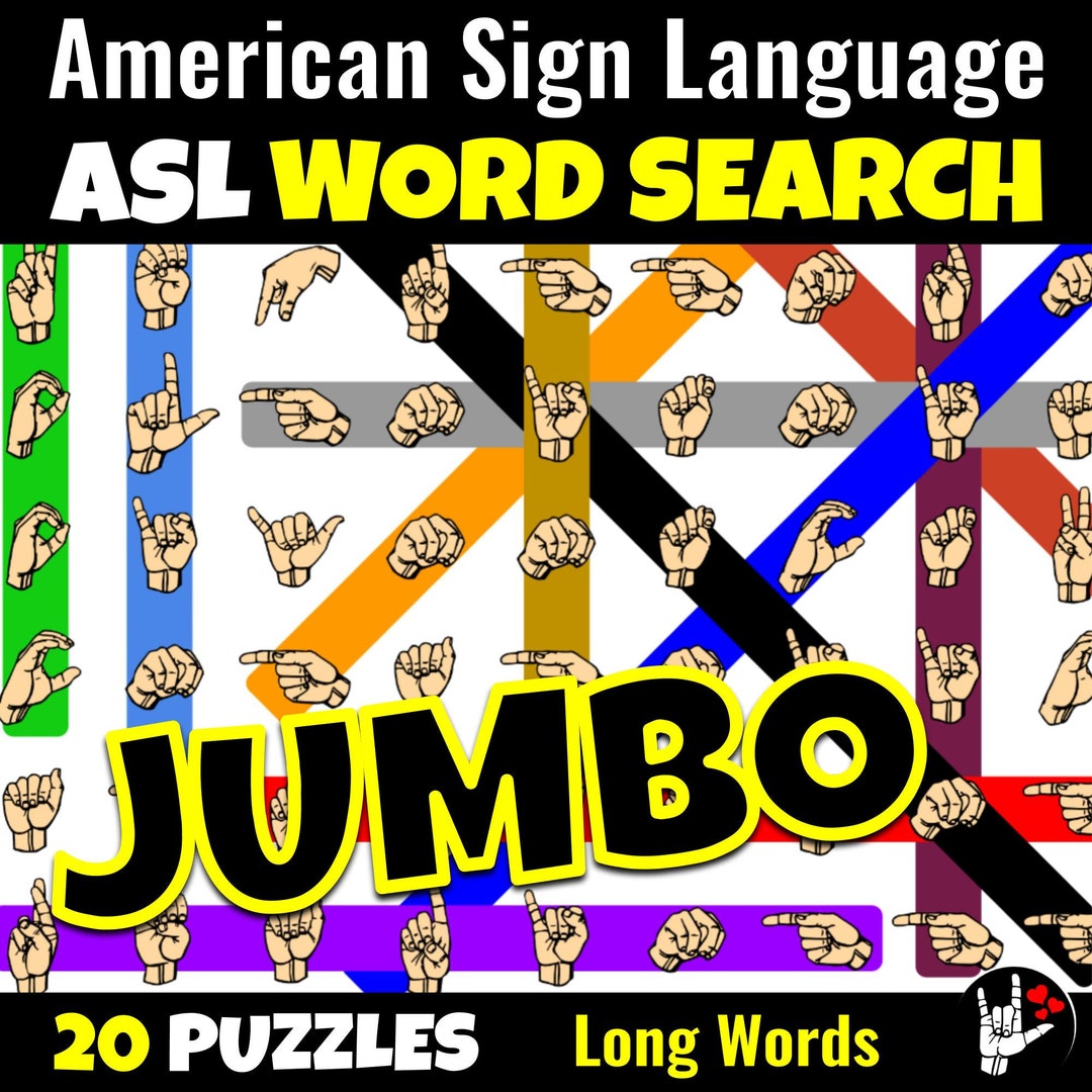 ASL Sign Language Word Search • Printable ASL Word Search • American ...