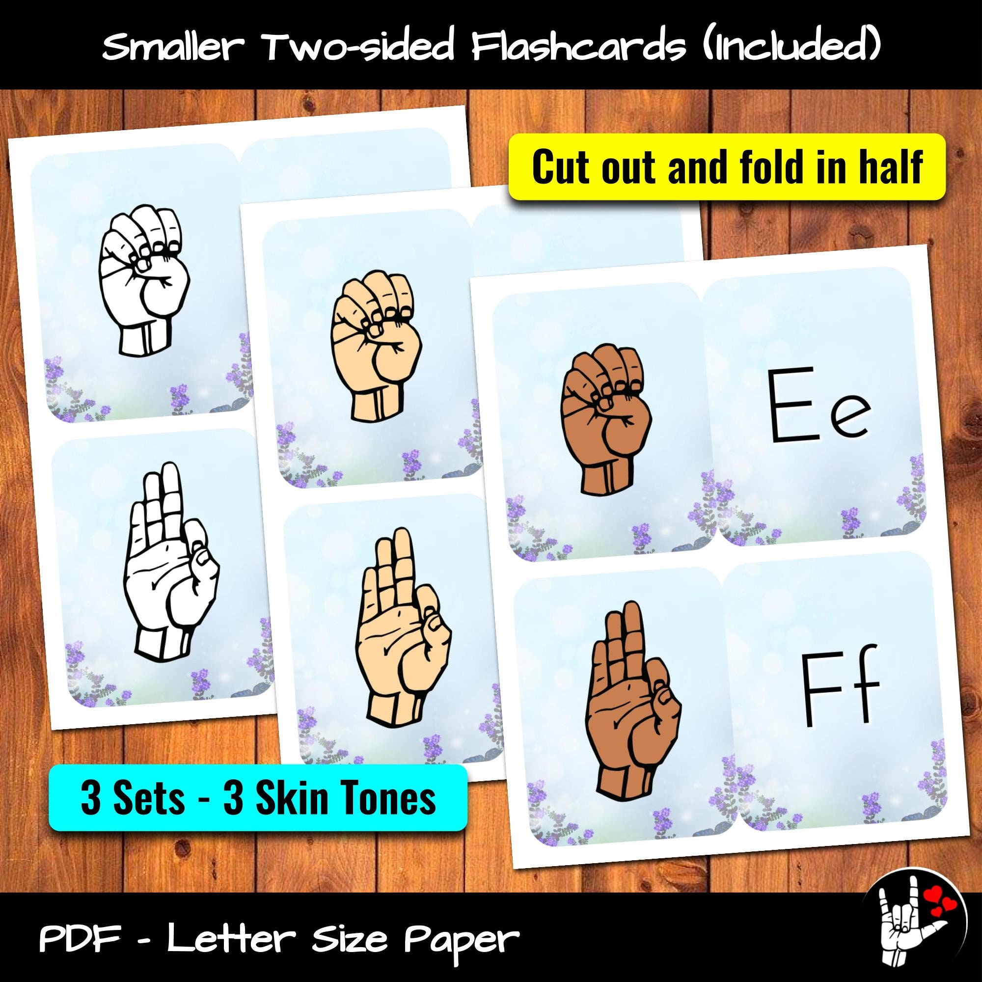 ASL Flashcards Sign Language Bundle ASL ABCs Abc | Etsy