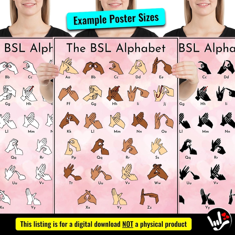 BSL Sign Language Alphabet Charts BSL Abcs Sign Language Abcs Bsl Printable Charts Classroom