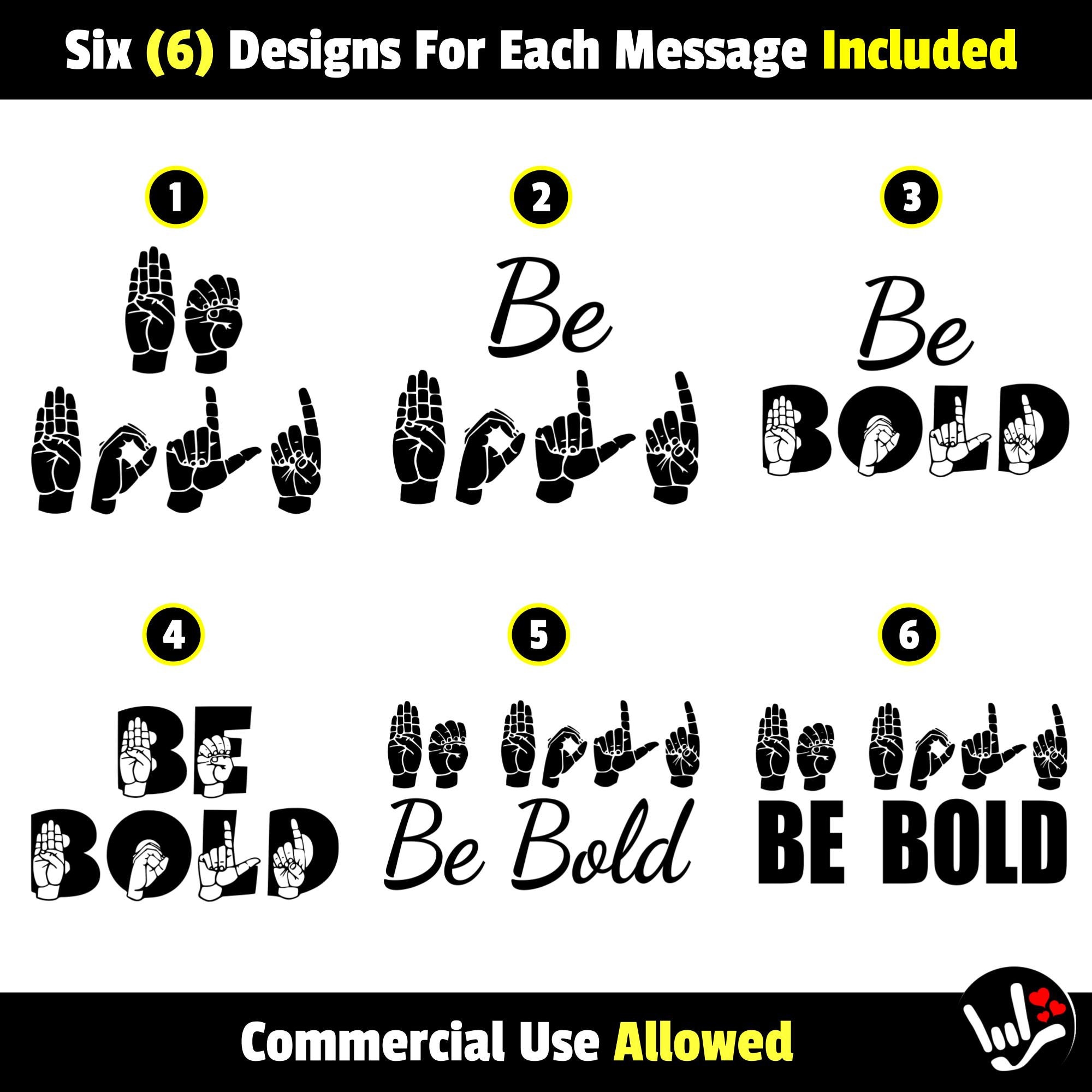 ASL BE Messages SVG Bundle American Sign Language Svg Etsy