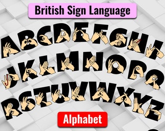 BSL Alphabet • Sign Language Alphabet SVG • British Sign Language svg • bsl letters • Sign Language Clipart • BSL svg • cut files printable