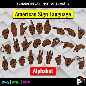 ASL SVG Sign Language Alphabet SVG • American Sign Language svg • asl Alphabet • Sign Language Clipart • asl svg png • cut files printable