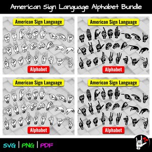 ASL SVG Bundle Sign Language Alphabet • ASL Alphabet • American Sign Language svg • Asl letters • cut files • skin tones • asl svg bundle
