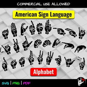 ASL SVG Sign Language Alphabet SVG • American Sign Language svg • asl Alphabet • Sign Language Clipart • asl svg png • cut files printable