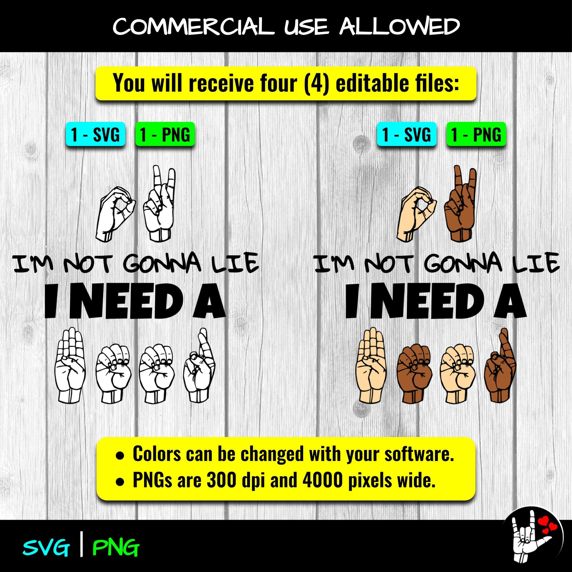 ASL SVG Need a Beer Sign Language SVG Cut Files Printable American Sign