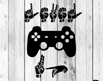 ASL SVG • Level Up Game Controller • Sign Language svg • cut files • printable • American Sign Language • Asl clipart • sign language design