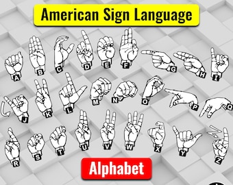 ASL SVG Sign Language Alphabet SVG • American Sign Language svg • asl Alphabet • Sign Language Clipart • asl svg png • cut files printable