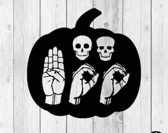 ASL SVG • Halloween Boo • Sign Language SVG • cut files • printable • American Sign Language • Asl clipart • sign language design • svg png