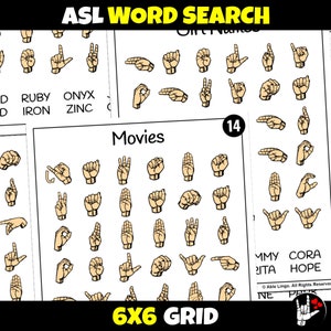 ASL Sign Language Word Search • Printable ASL Word Search • American ...