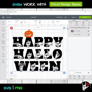 ASL SVG Happy Halloween Pumpkin Sign Language SVG Cut - Etsy
