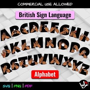 BSL Alphabet • Sign Language Alphabet SVG • British Sign Language svg • bsl letters • Sign Language Clipart • BSL svg • cut files printable