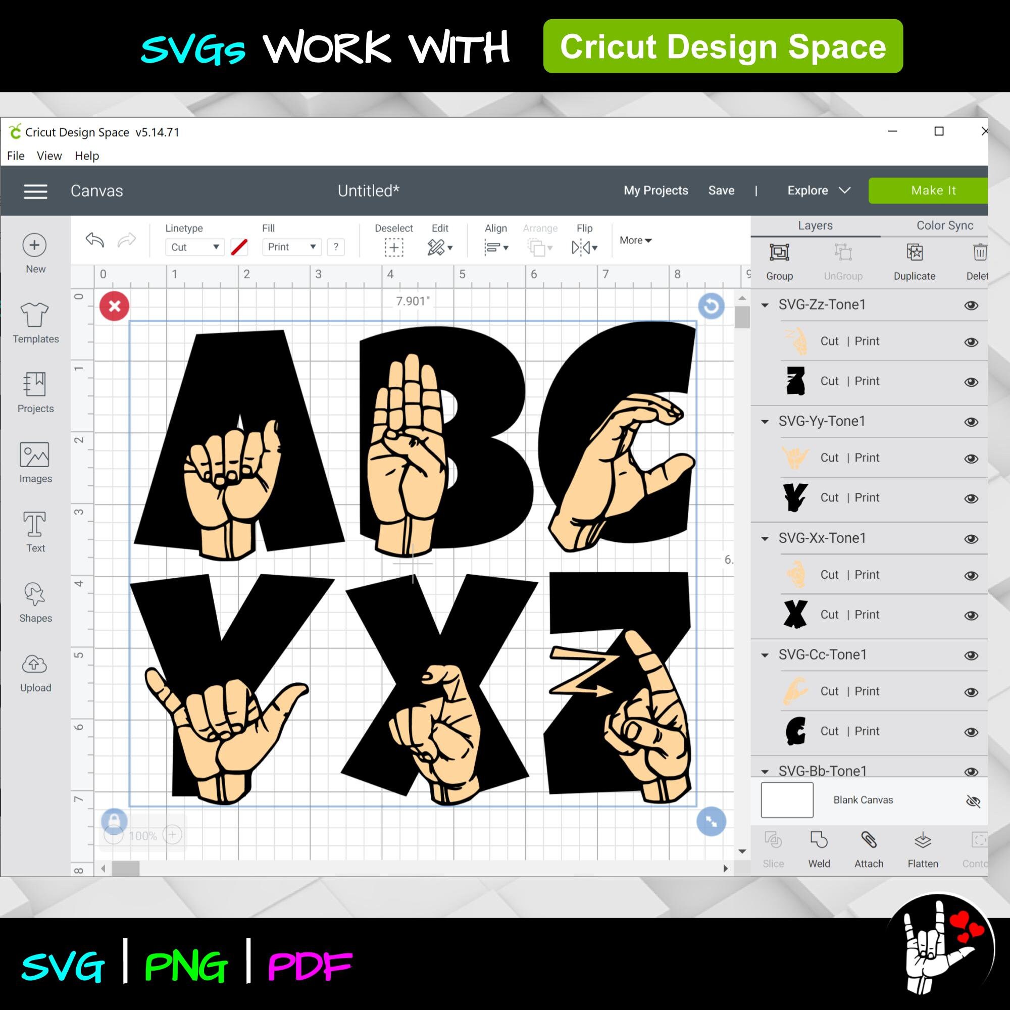 ASL SVG Sign Language Alphabet SVG American Sign Language - Etsy