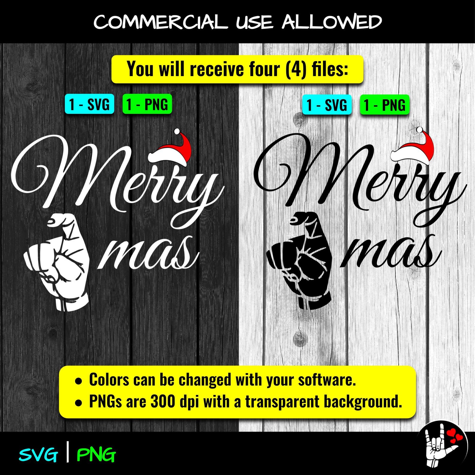 ASL SVG Merry Xmas Christmas Santa Sign Language Svg Cut - Etsy