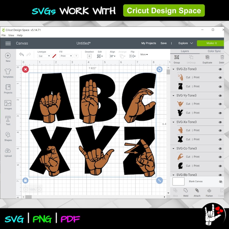 ASL SVG Sign Language Alphabet SVG American Sign Language - Etsy