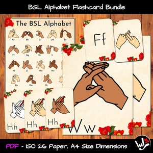 BSL Sign Language Flashcard Bundle • BSL ABCs • Abc Flashcards Bsl Printable Flashcards • British Sign Language Homeschool Resource • Auslan