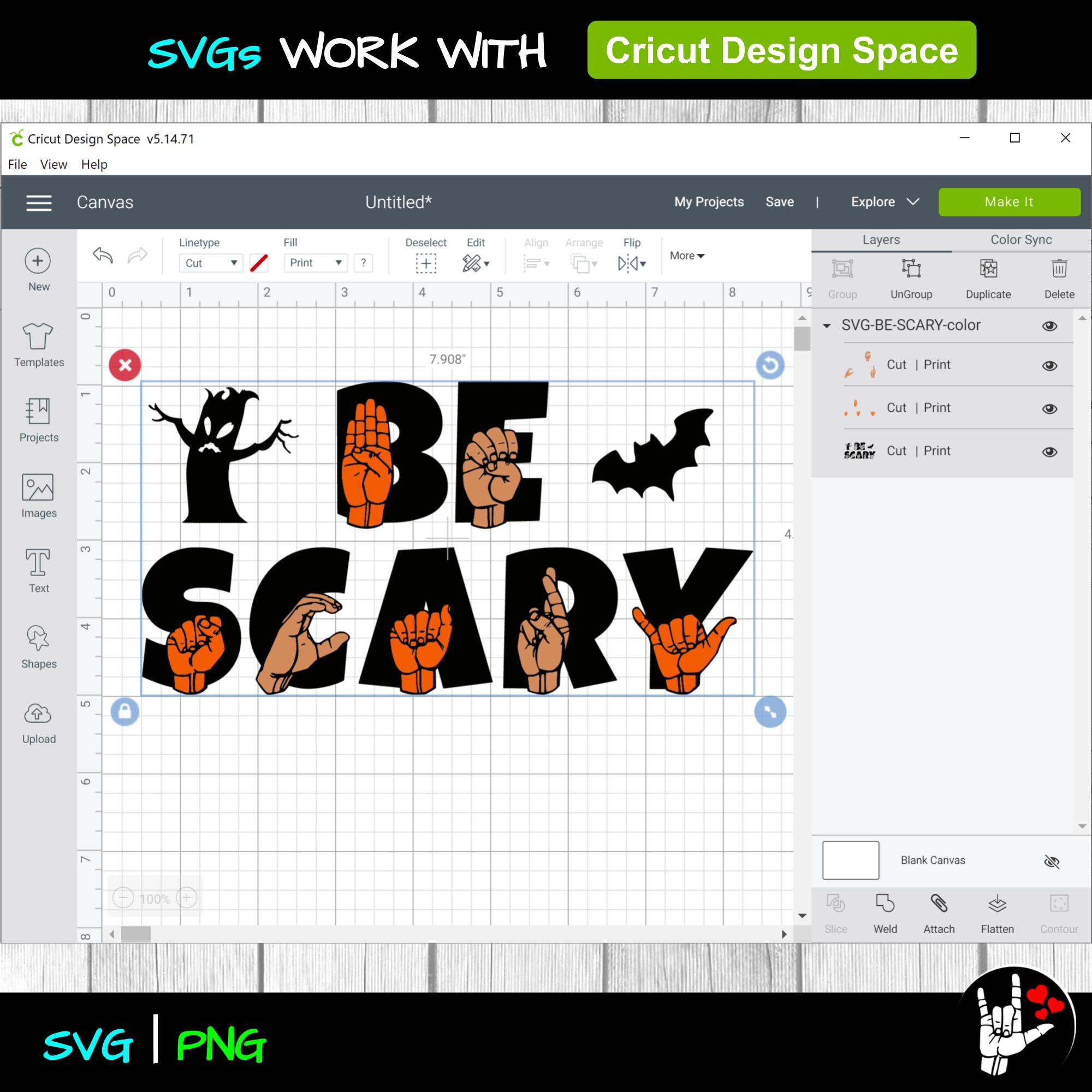 Scary In Sign Language Halloween ASL SVG •